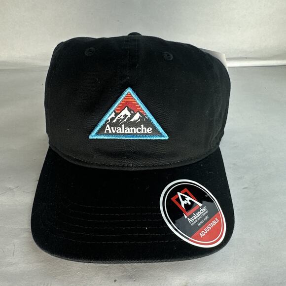Avalanche Outdoor Supply Co Adjustable hat black cneter logo hiking trail - Picture 1 of 8